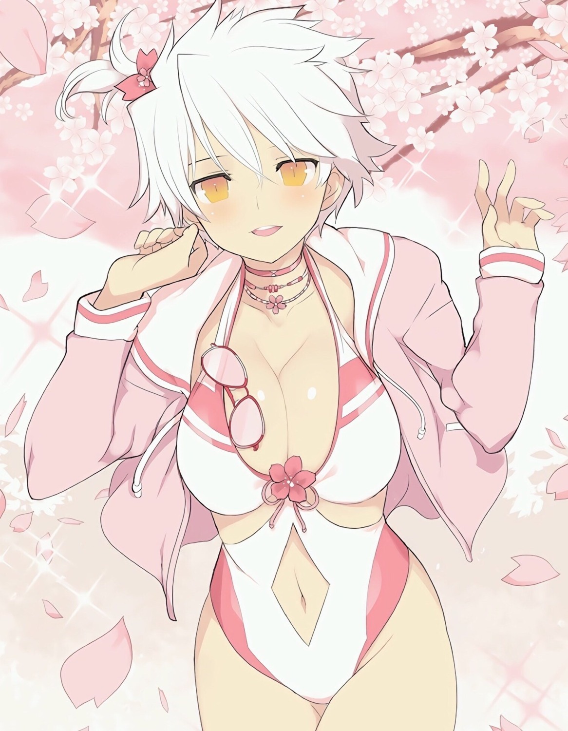 cleavage, miyabi_(senran_kagura), senran_kagura, swimsuits, yaegashi_nan