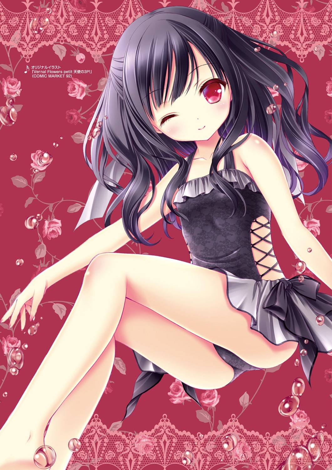 momijidani_nozomi, swimsuits, tenshi_no_three_piece!, tinkle, wet