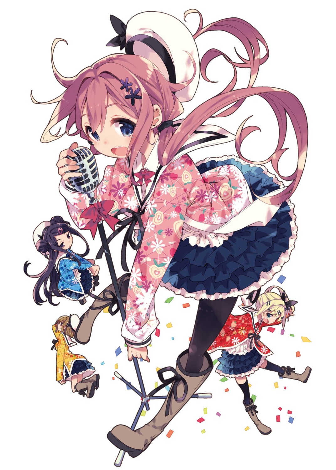 hamayumiba_sou, heels, maehara_nina, nukui_hayu, ochikobore_fruit_tart, pantyhose, sakura_ino, seifuku