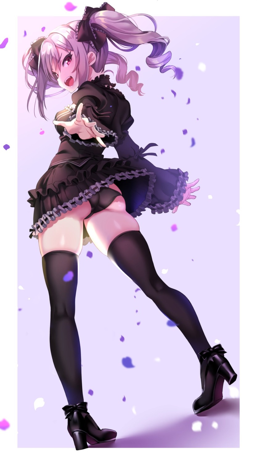 ass, dress, duplicate, heels, kanzaki_ranko, nanatsu, pantsu, skirt_lift