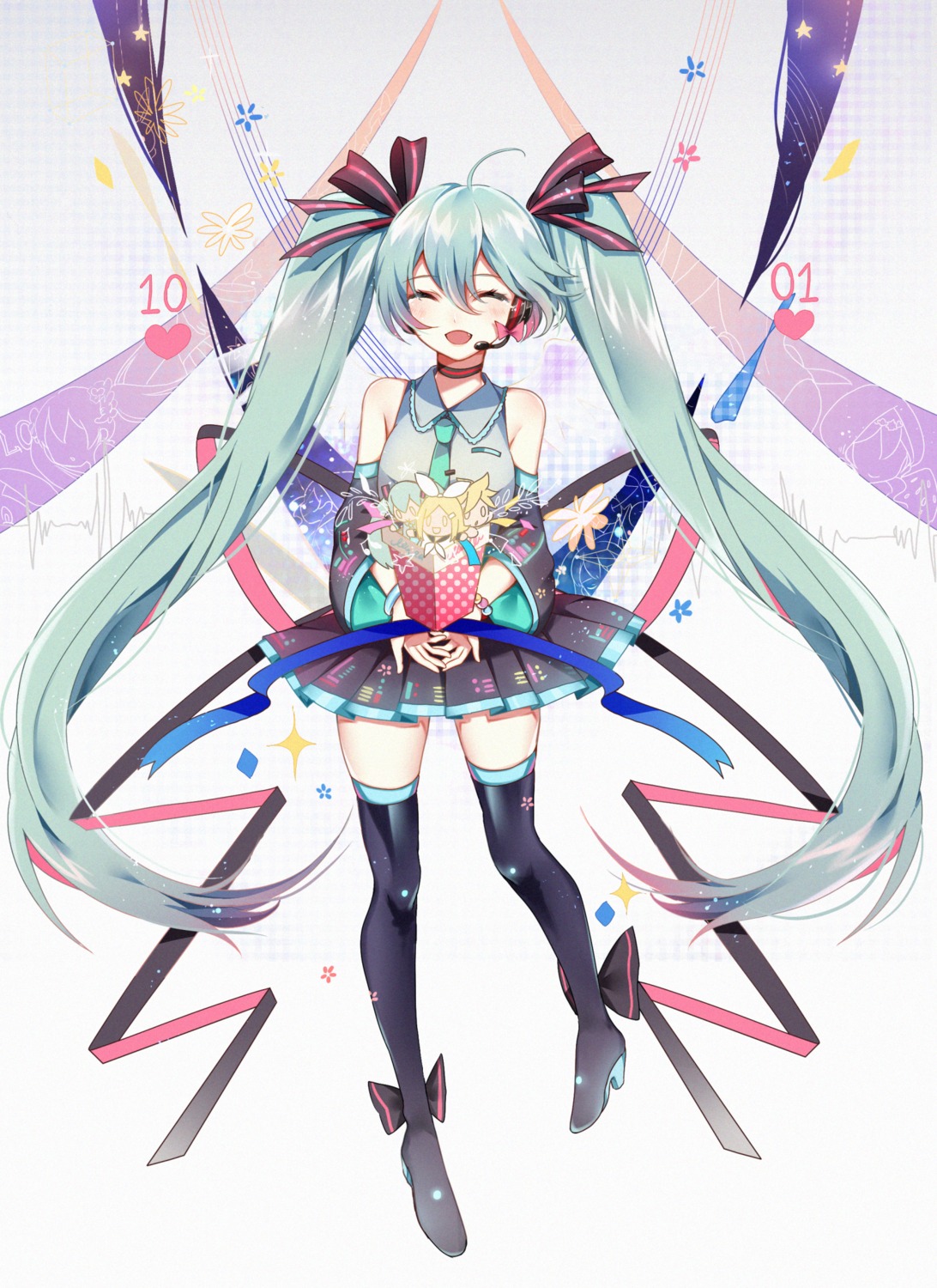 hatsune_miku, headphones, heels, kimey, thighhighs, vocaloid