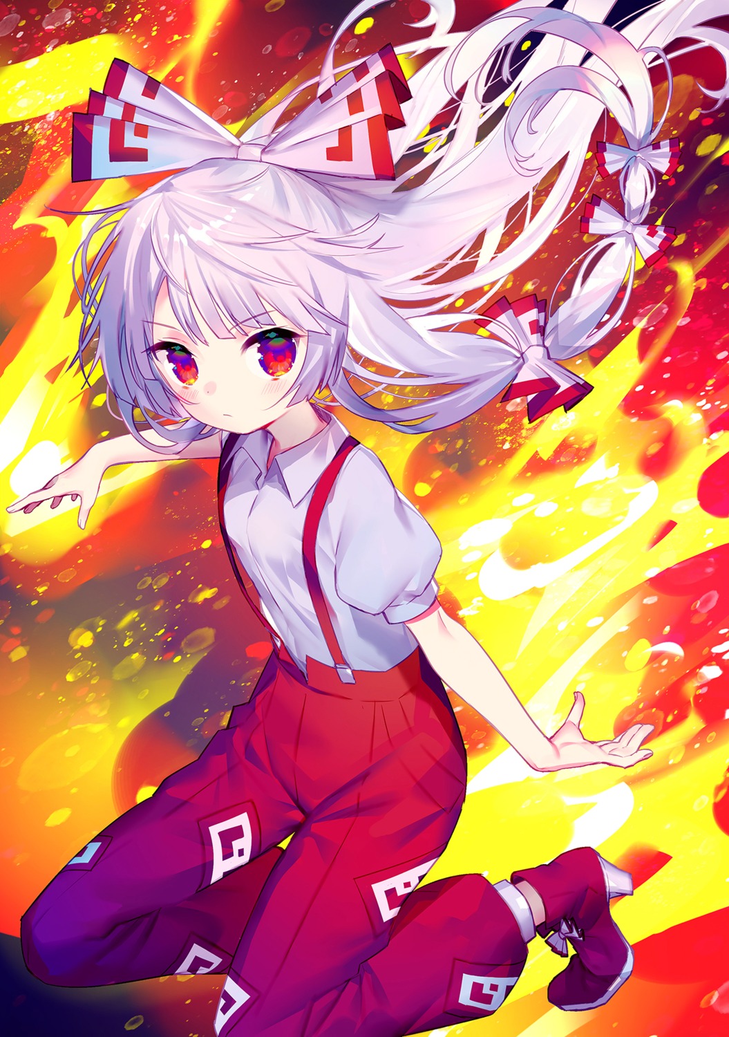 fujiwara_no_mokou, heels, hinasumire, touhou