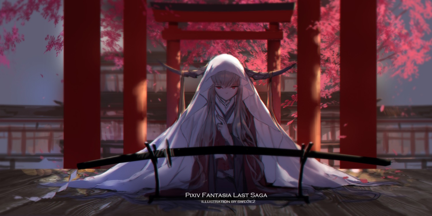 horns, japanese_clothes, pixiv_fantasia, pixiv_fantasia_last_saga, swd3e2, sword