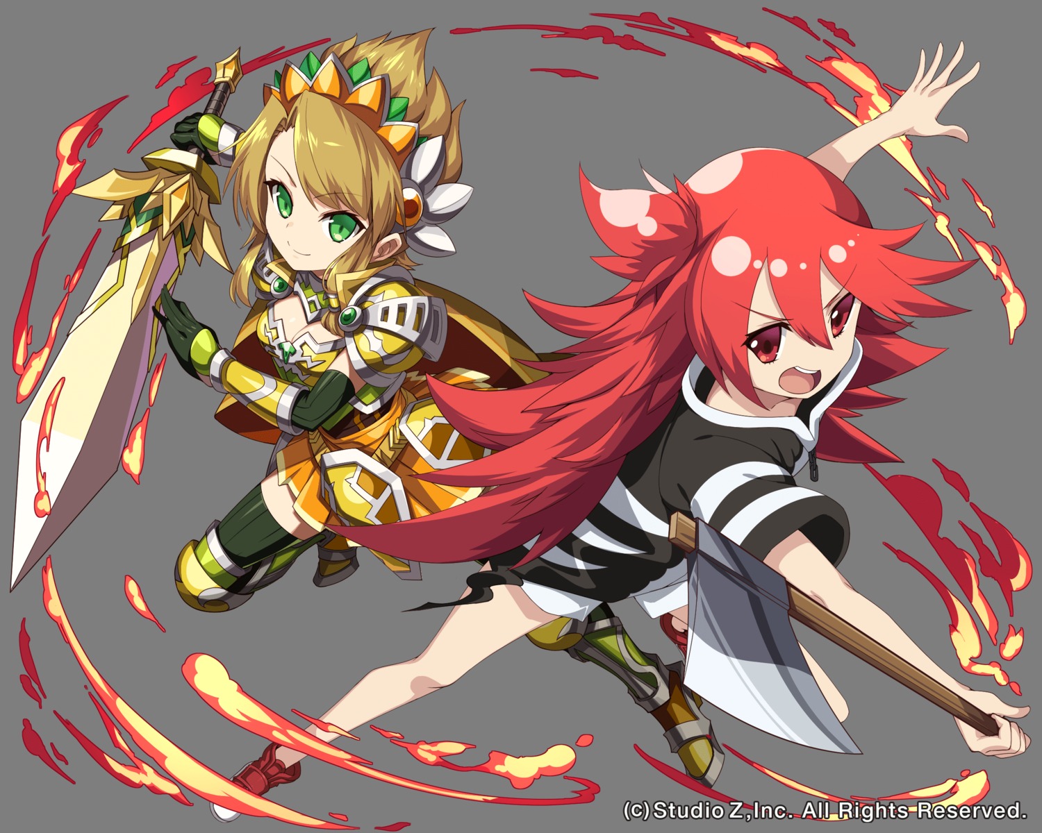 armor, cleavage, elemental_story, heels, laidbackers, sword, tagme, thighhighs