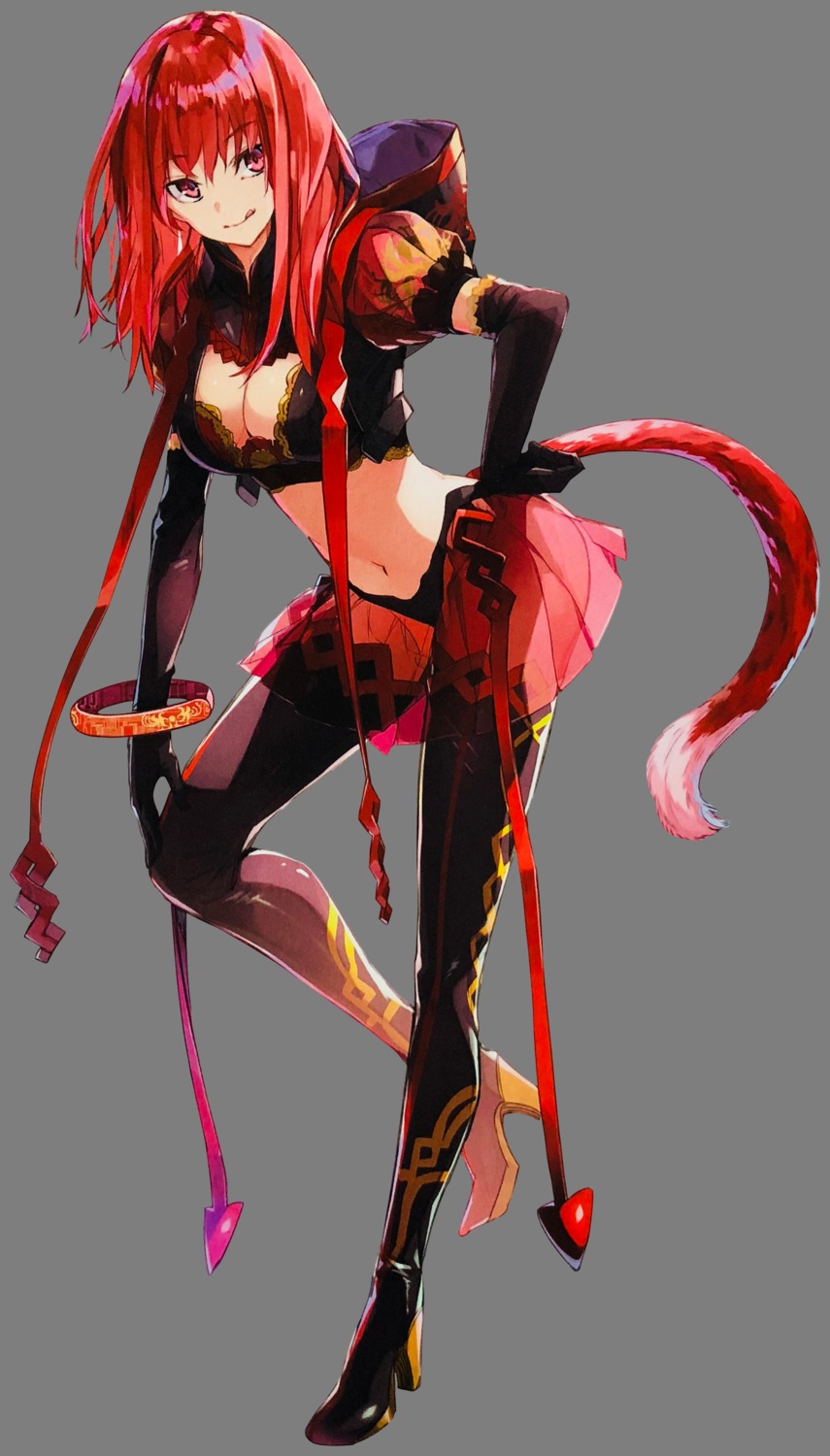 bikini_armor, cleavage, dies_irae_pantheon, heels, see_through, tagme, tail, thighhighs, transparent_png