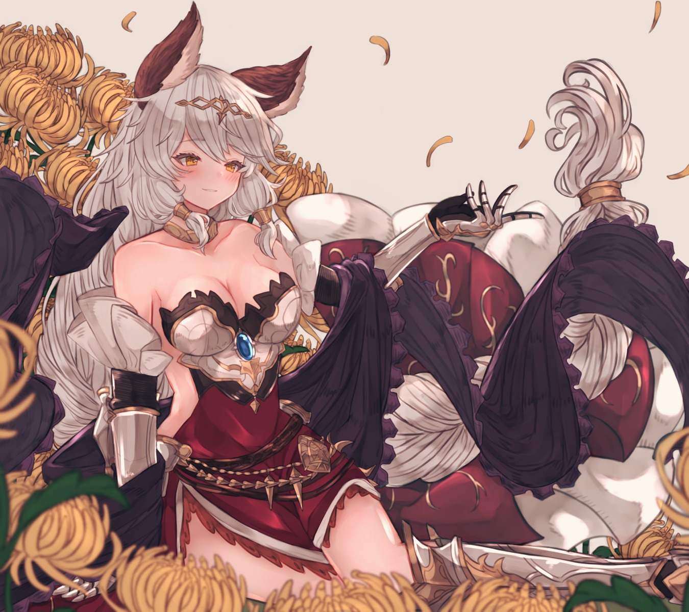 animal_ears, armor, cleavage, granblue_fantasy, heles, rice_tea