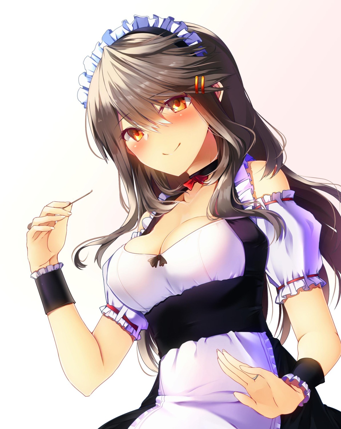 cleavage, haruna_(kancolle), kantai_collection, maid, tsukui_kachou