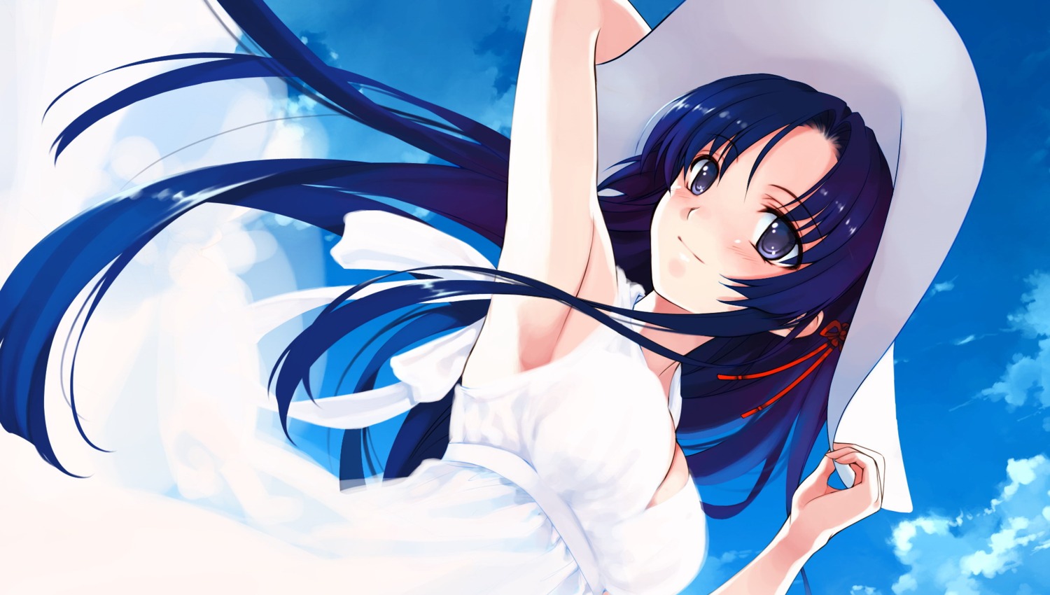 abhar, cleavage, dress, game_cg, koga_sayoko, misaki_kurehito, suiheisen_made_nan_mile?, summer_dress