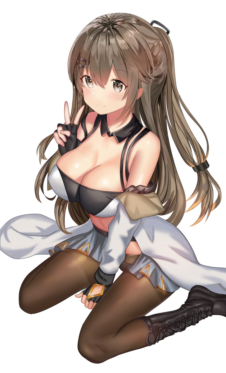 ame_sagari, cleavage, girls_frontline, k-2_(girls_frontline), pantsu, pantyhose