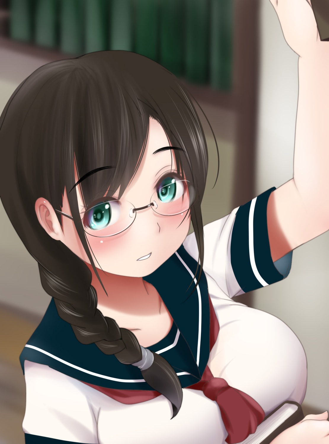 kozue_akari, megane, seifuku