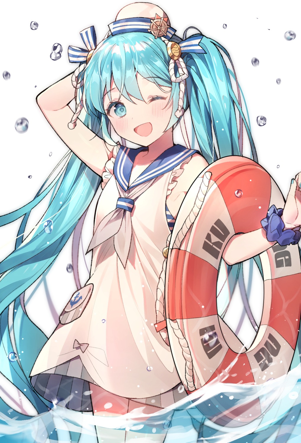 azit_(down), dress, hatsune_miku, vocaloid, wet