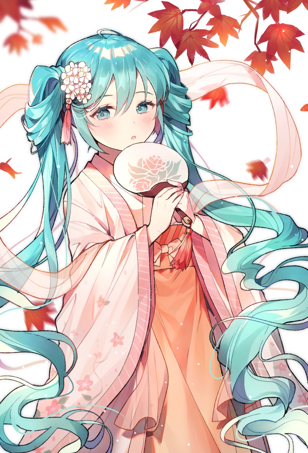 asian_clothes, azit_(down), chuushuu_meigetsu_miku, hatsune_miku, vocaloid