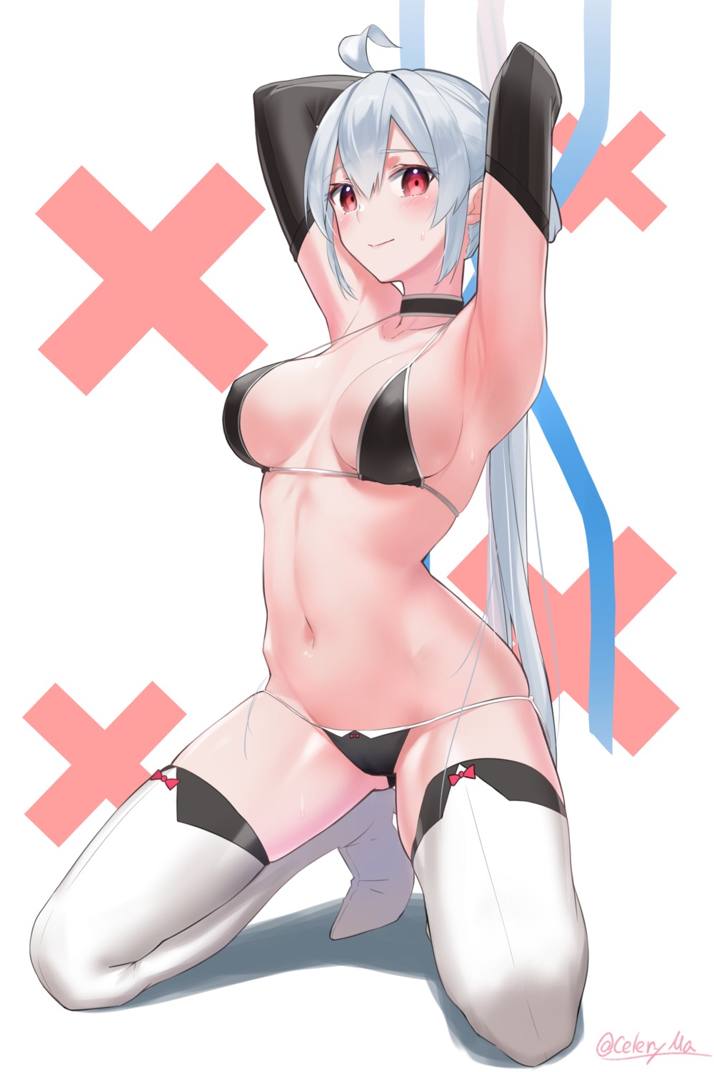 bikini, celeryma, heels, matoi_(pso2), phantasy_star_online_2, swimsuits, thighhighs