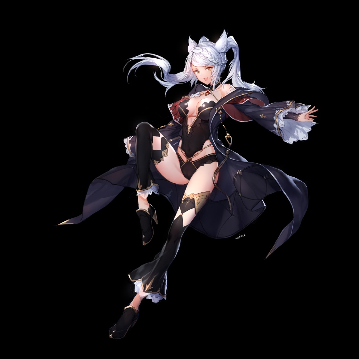 animal_ears, cleavage, fraux, granblue_fantasy, heels, no_bra, swd3e2