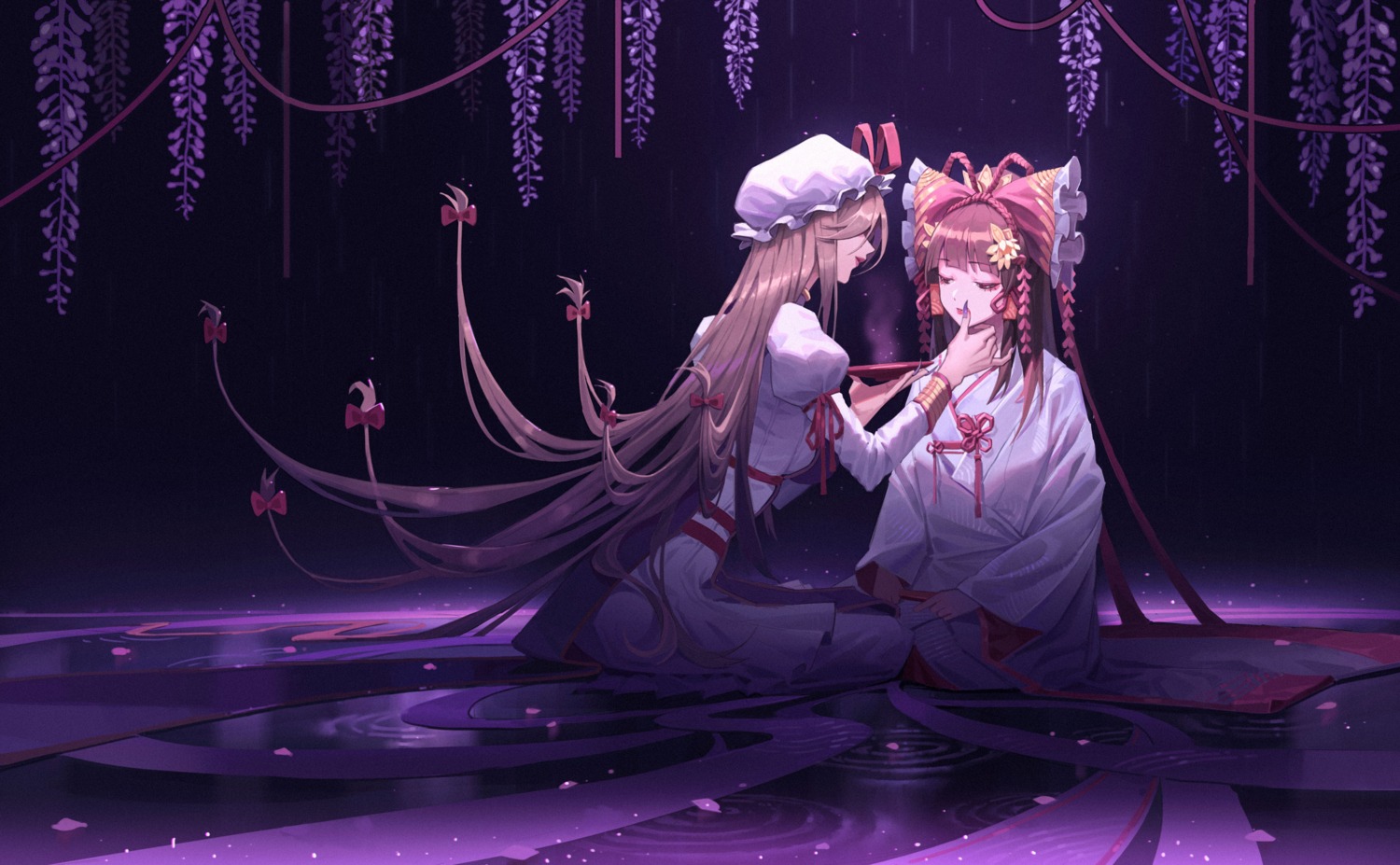 hakurei_reimu, japanese_clothes, jira, touhou, yakumo_yukari, yuri