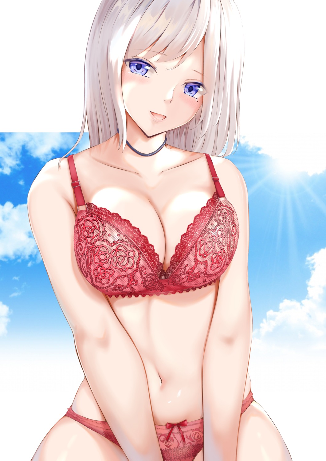 ashita_no_sakuya, bra, cleavage, pantsu