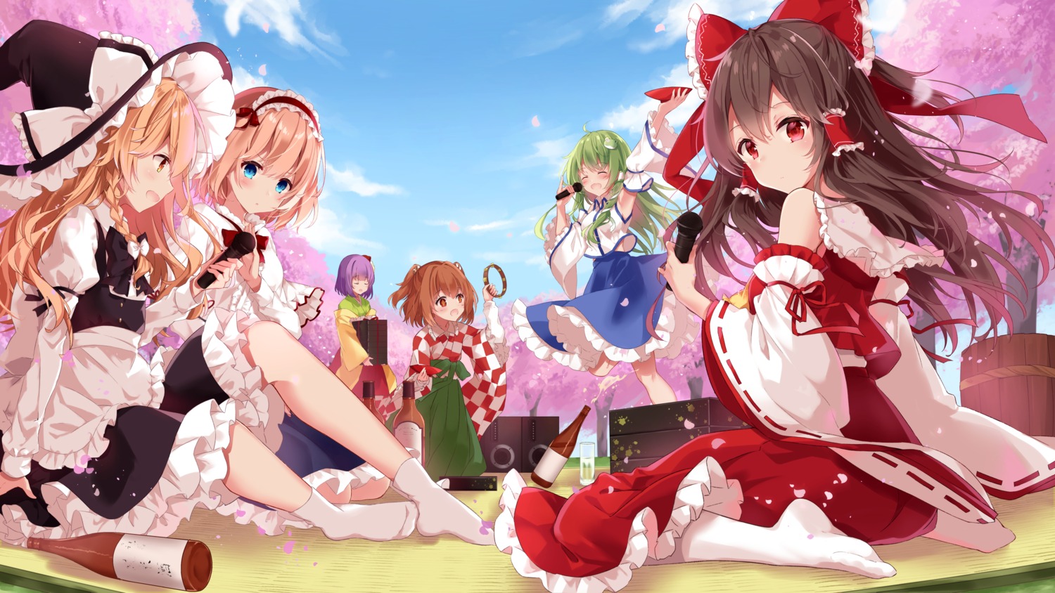 alice_margatroid, hakurei_reimu, hieda_no_akyuu, japanese_clothes, kirisame_marisa, kisaragi_yuri, kochiya_sanae, motoori_kosuzu