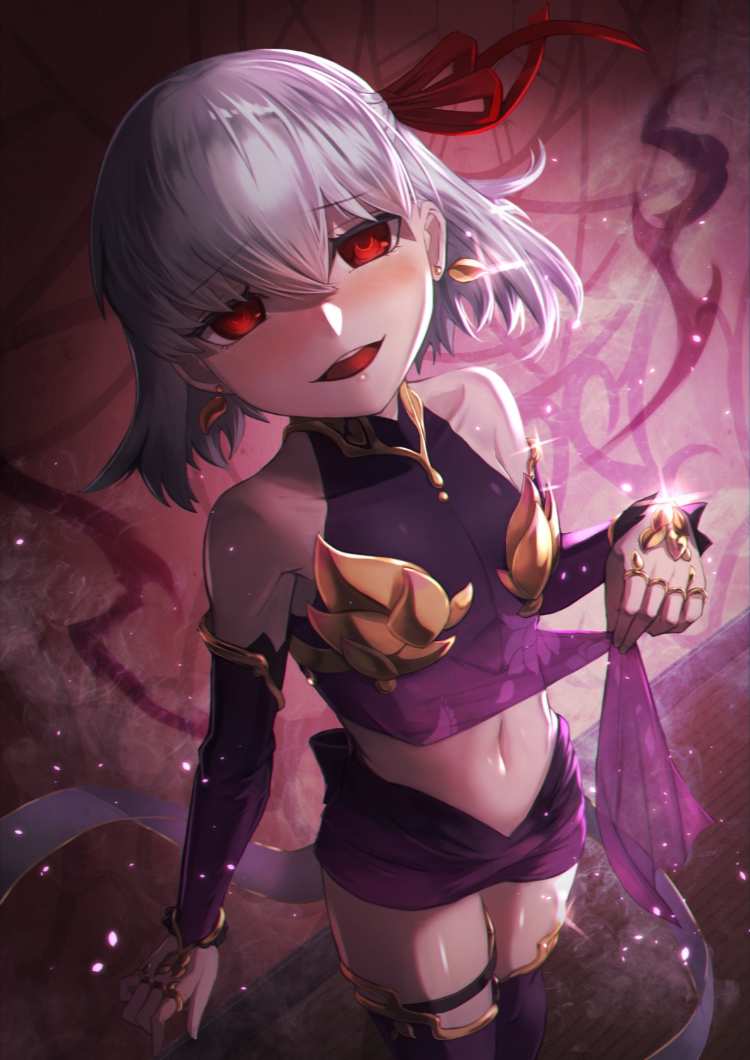 announ_(kurotya), armor, fate/grand_order, garter, kama_(fate), see_through, thighhighs