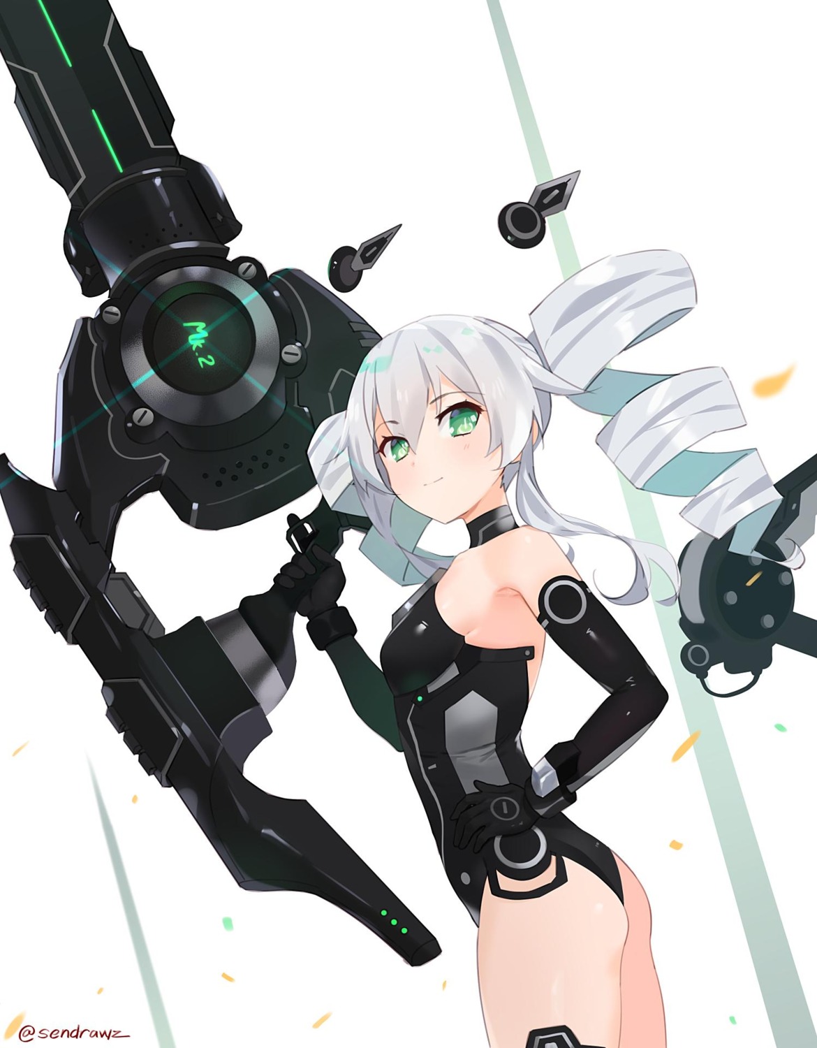 ass, black_sister, choujigen_game_neptune, leotard, sendrawz, weapon