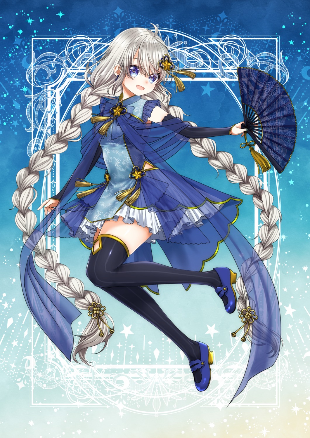 asian_clothes, heels, kizuna_akari, thighhighs, voiceroid, yamada_sakura