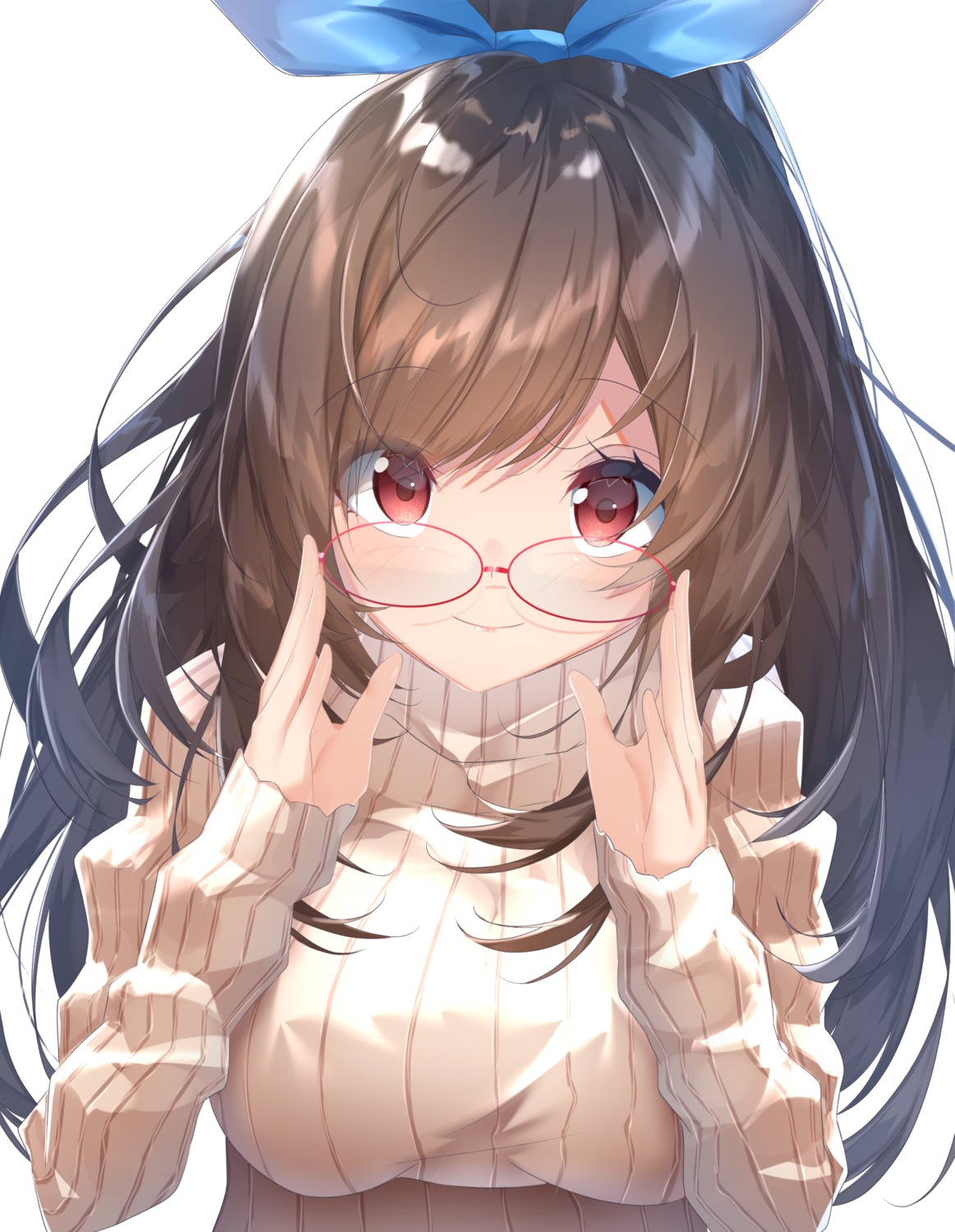 megane, suisen-21, sweater, the_idolm@ster, the_idolm@ster_shiny_colors, tsukioka_kogane