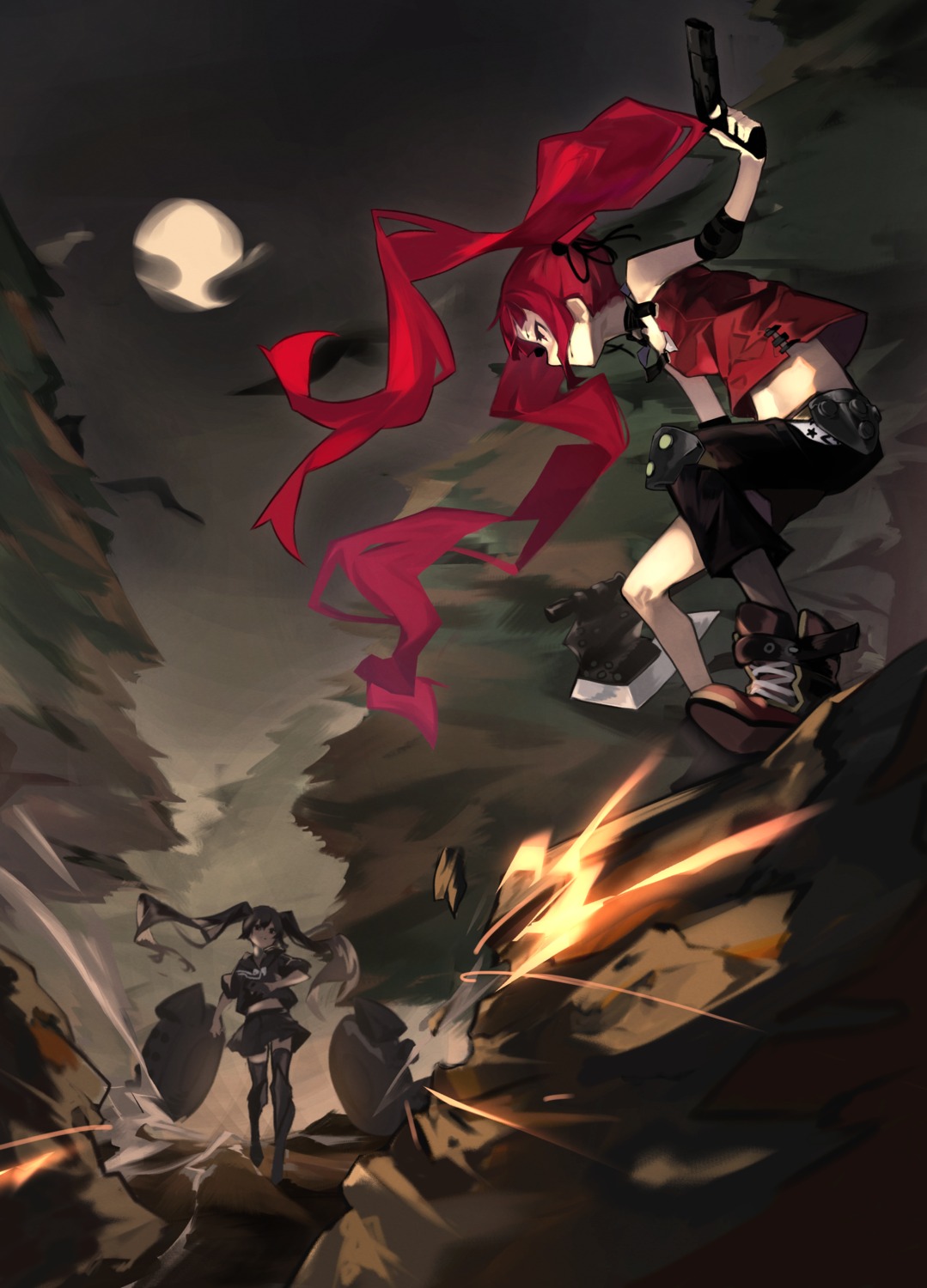 balance_(superdust), girls_frontline, gun, thighhighs, weapon