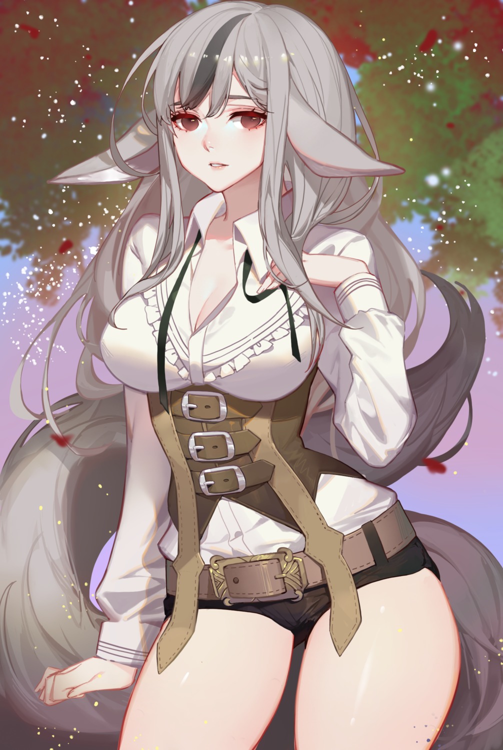 animal_ears, cleavage, fire_emblem_if, songjikyo, tail, velouria