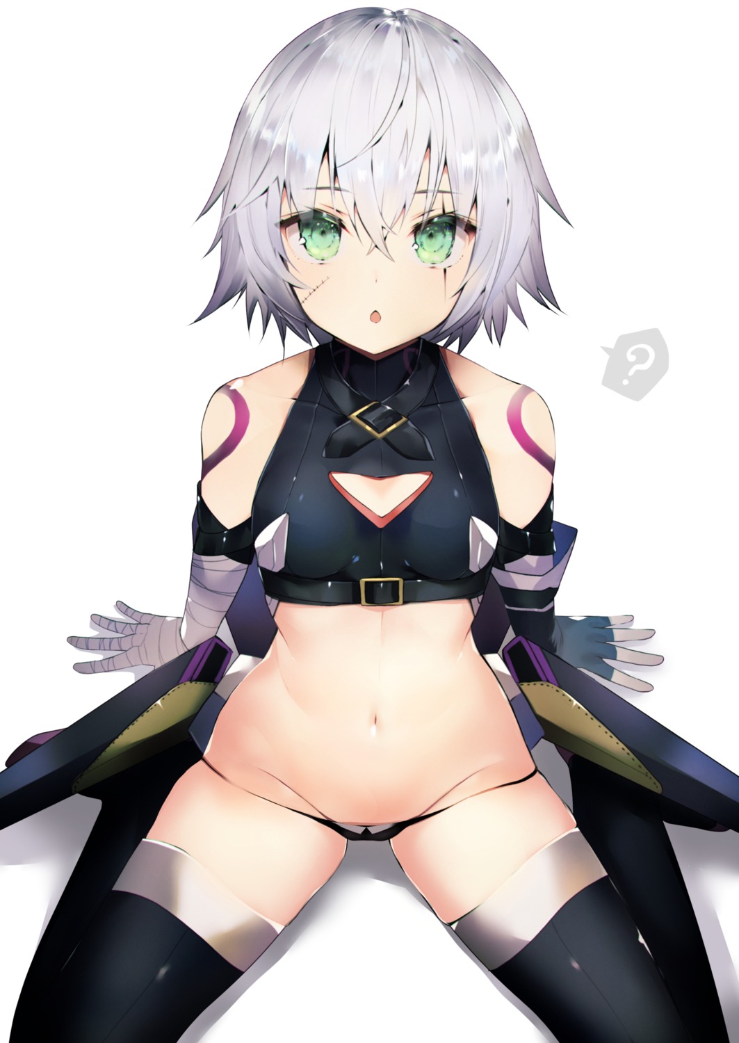 bandages, fate/grand_order, jack_the_ripper, pantsu, tattoo, tetsubuta, thighhighs