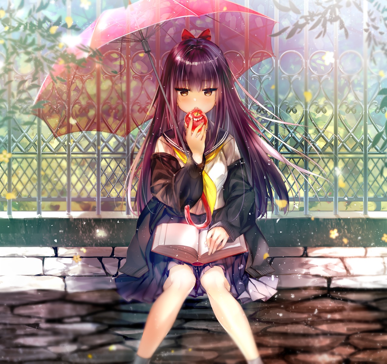 itofuya, seifuku, umbrella
