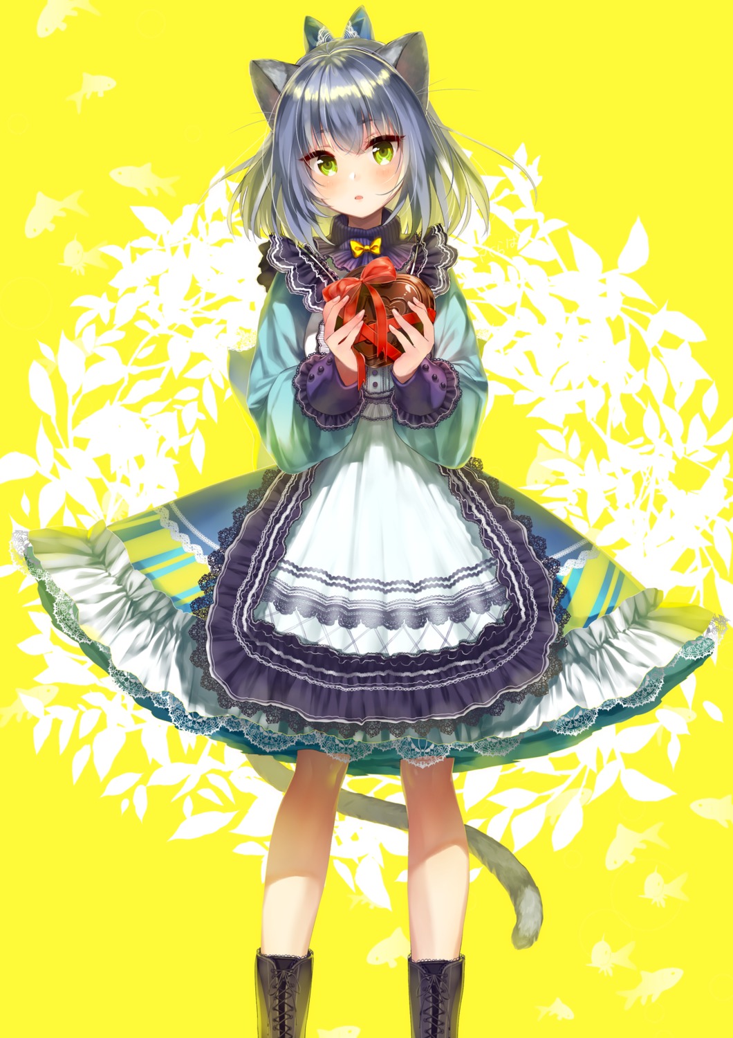 animal_ears, dress, itofuya, nekomimi, tail