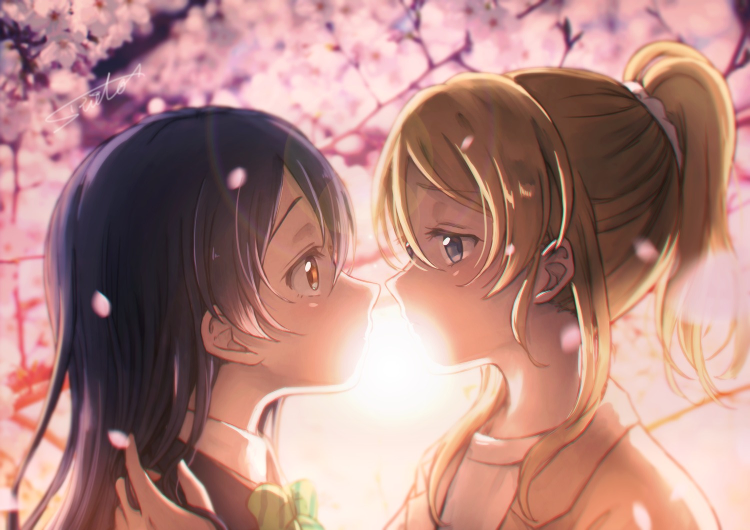 ayase_eli, love_live!, love_live!_(series), seifuku, sonoda_umi, suito, yuri