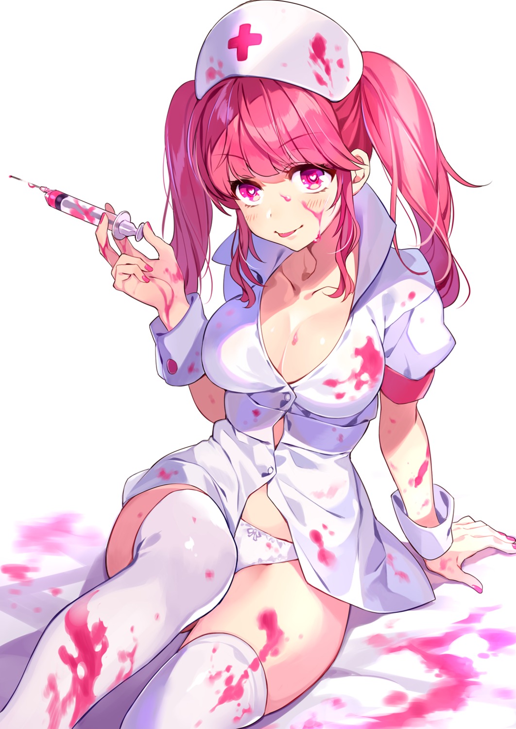 cleavage, komeo15, nurse, pantsu, thighhighs