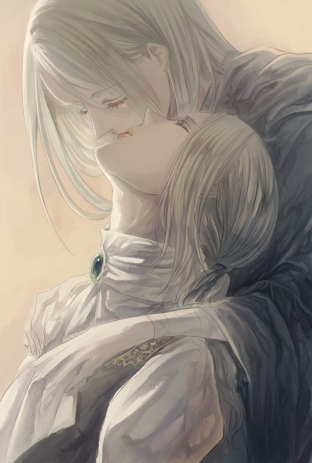 bandages, bloodborne, itsuki_(itsukiovo), lady_maria_of_the_astral_clocktower, saint_adeline, yuri