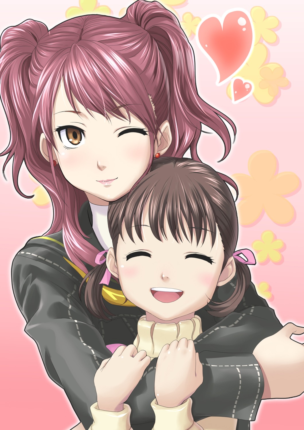doujima_nanako, g-tetsu, kujikawa_rise, megaten, persona, persona_4, seifuku