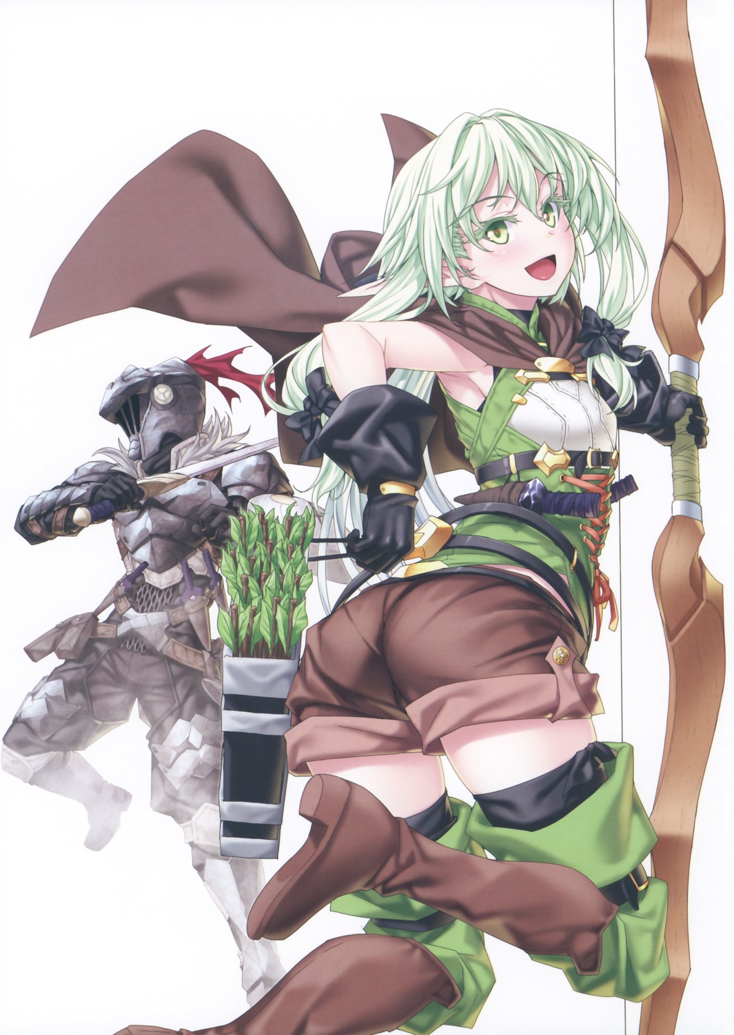 armor, ass, elf, goblin_slayer, goblin_slayer_(character), high_elf_archer, kannatsuki_noboru, pointy_ears