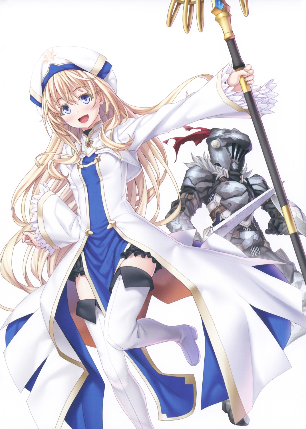armor, goblin_slayer, goblin_slayer_(character), kannatsuki_noboru, priestess, sword, weapon