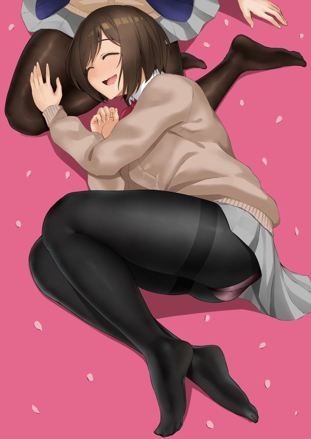 asakura_kukuri, ass, miru_tights, moegi_homi, pantsu, pantyhose, seifuku, skirt_lift, sweater