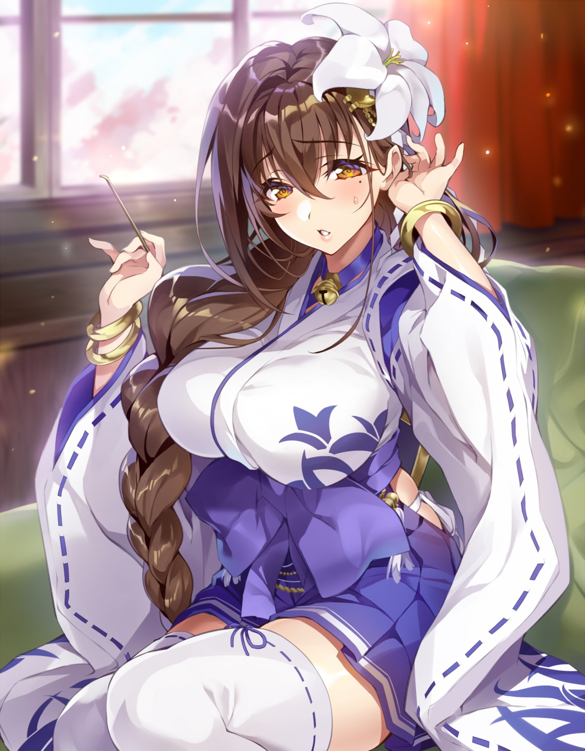japanese_clothes, kanpani_girls, senri_gan, shirayuri_sakura, thighhighs