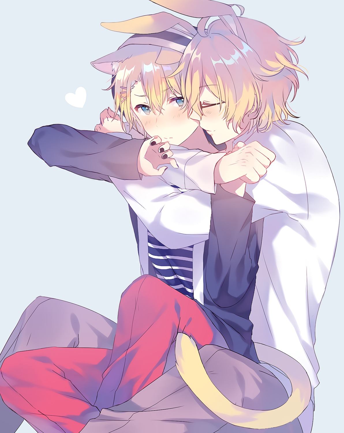 animal_ears, bunny_ears, kurusu_shou, male, megane, nekomimi, shinomiya_natsuki, shouu-kun