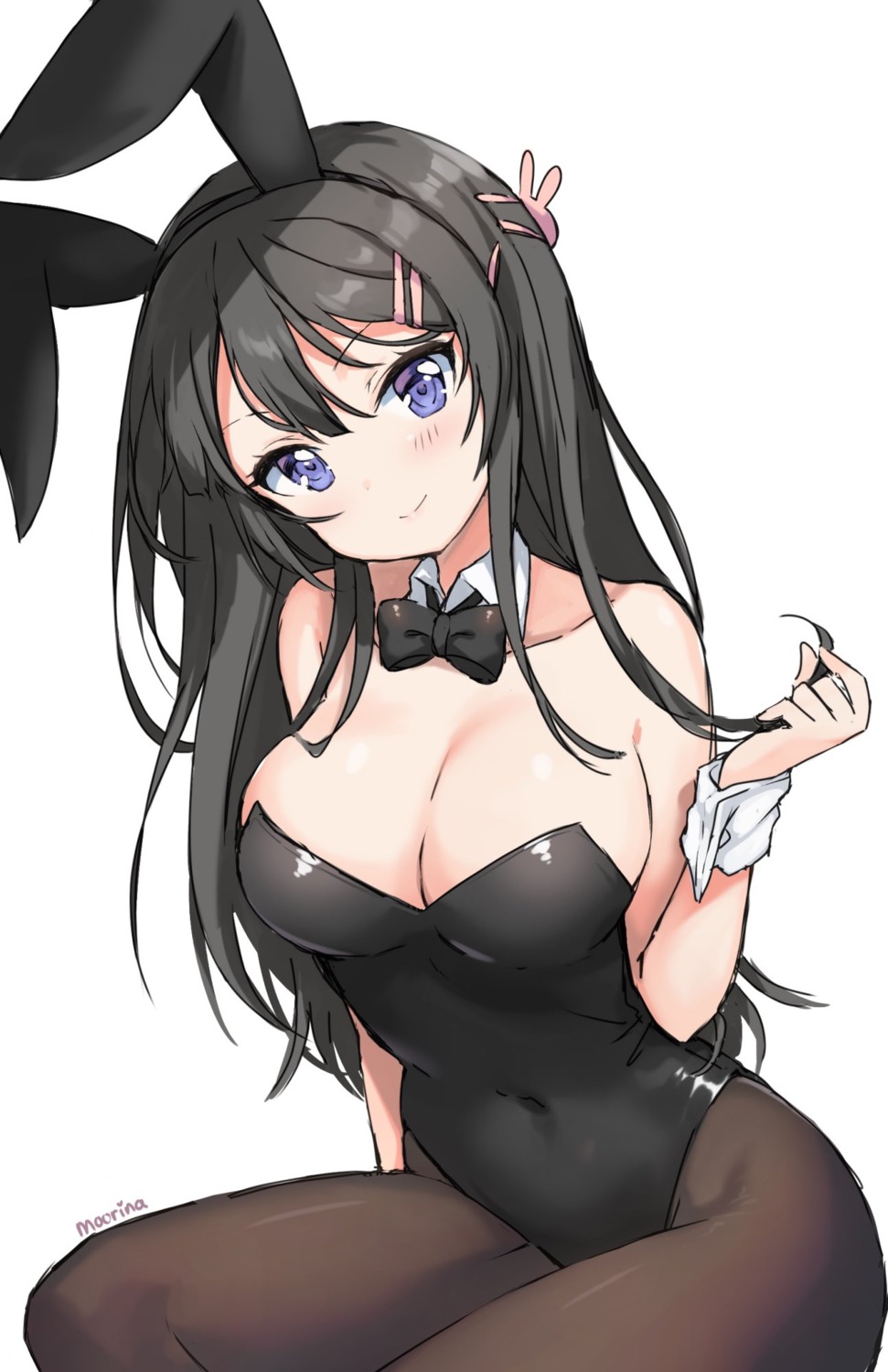 animal_ears, bunny_ears, bunny_girl, cleavage, moorina, pantyhose, sakurajima_mai, seishun_buta_yarou