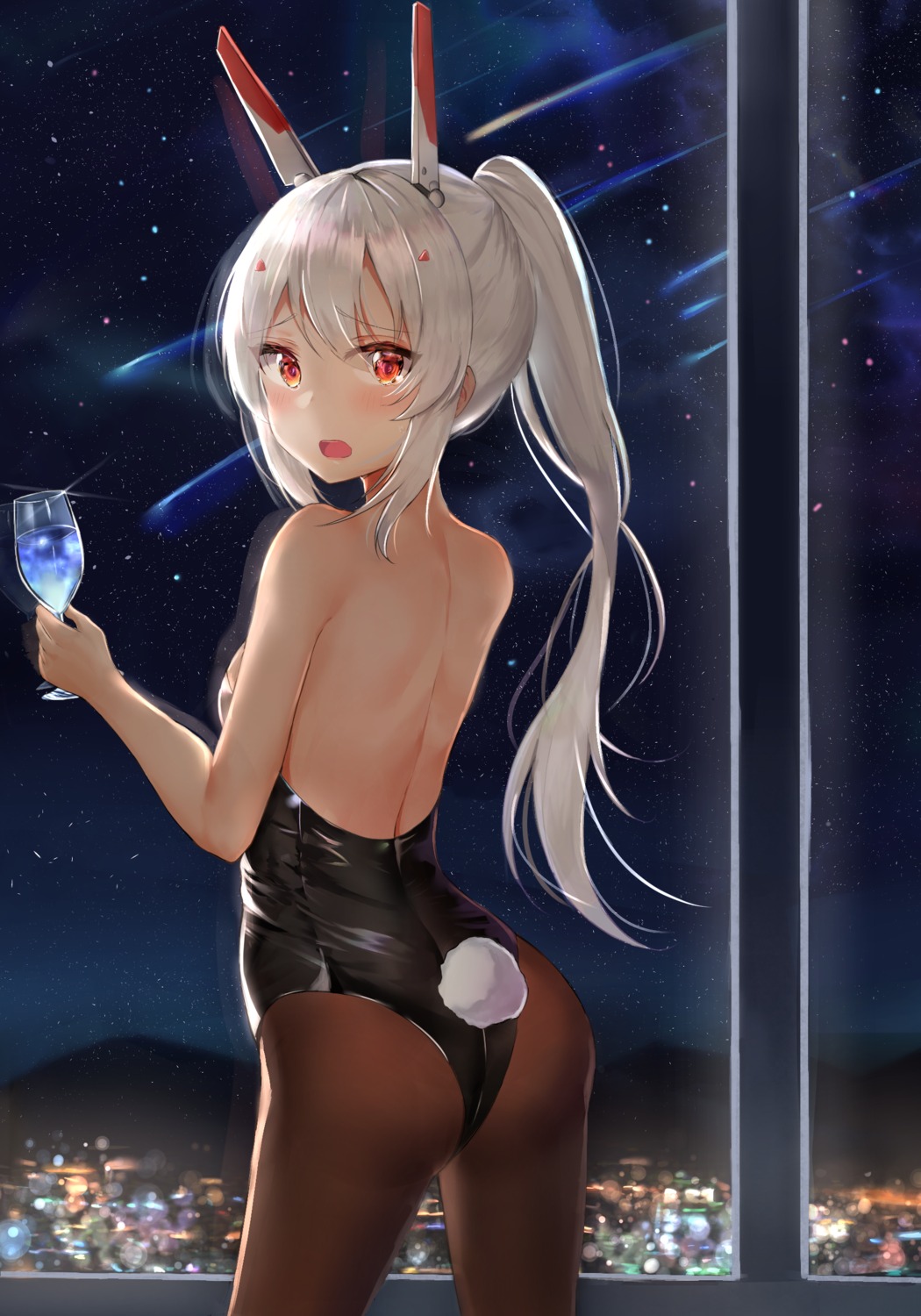ass, ayanami_(azur_lane), azur_lane, bunny_girl, pantyhose, refile, tail