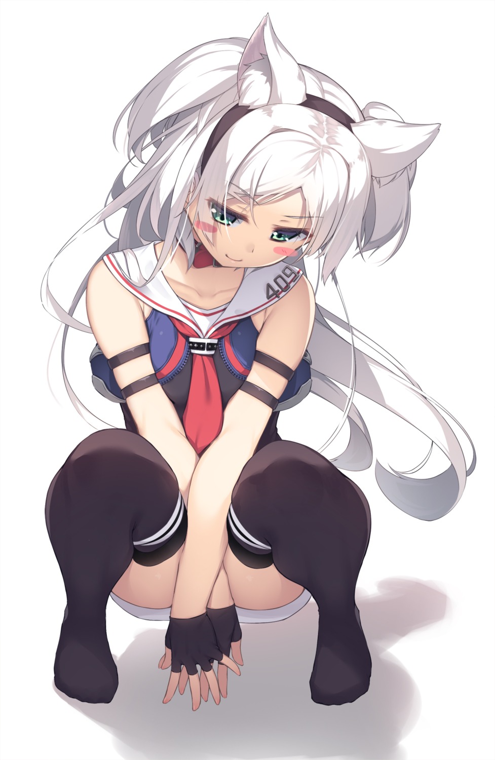 animal_ears, azur_lane, olive_(laai), seifuku, sims_(azur_lane), thighhighs