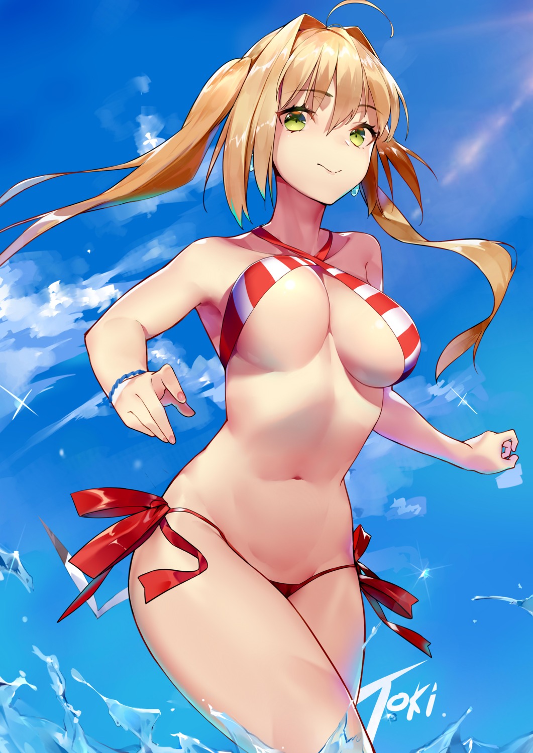 bikini, fate/grand_order, nero_claudius_(fate), swimsuits, virtu.al, wet