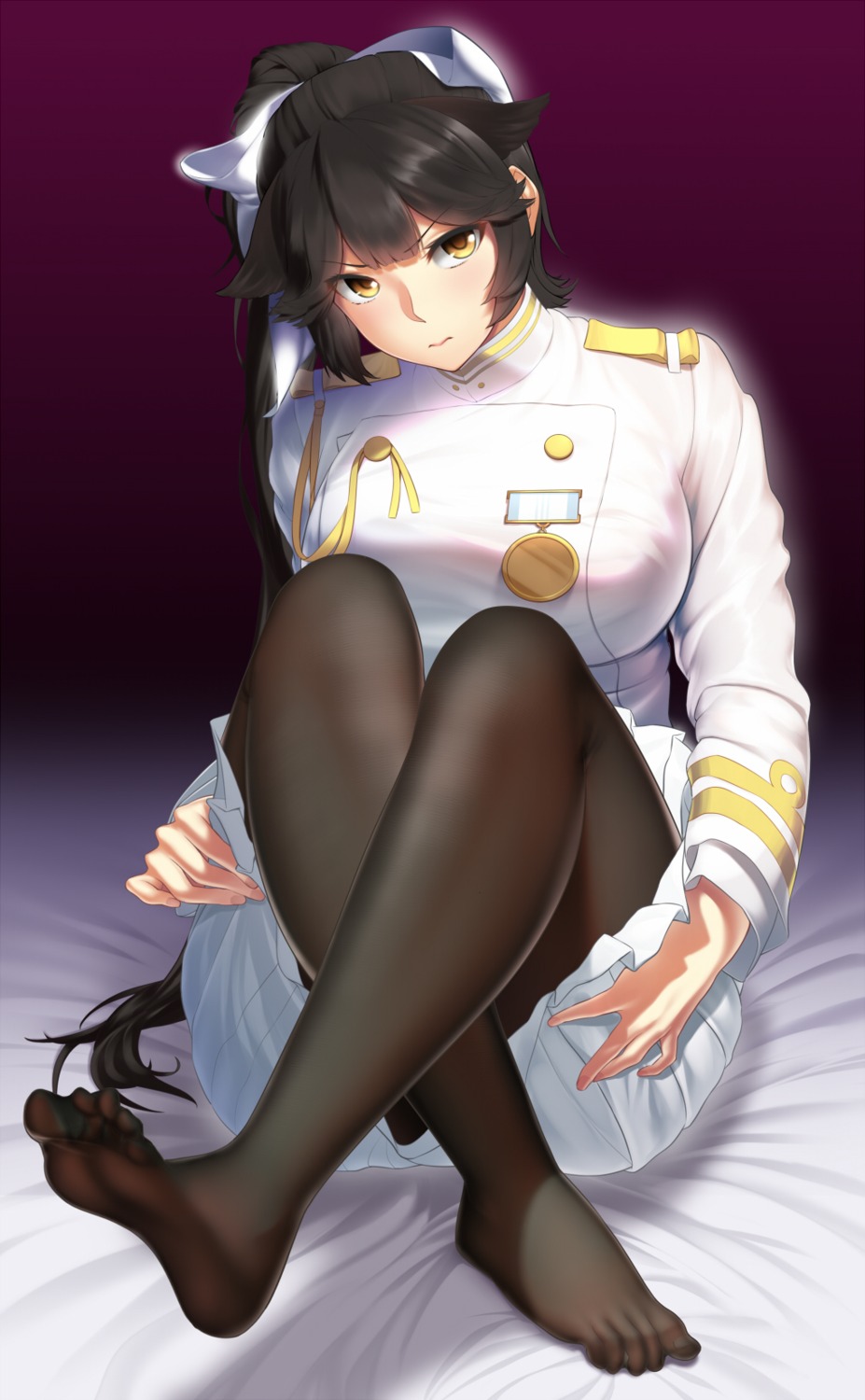 azur_lane, baiyin, feet, pantyhose, takao_(azur_lane), uniform