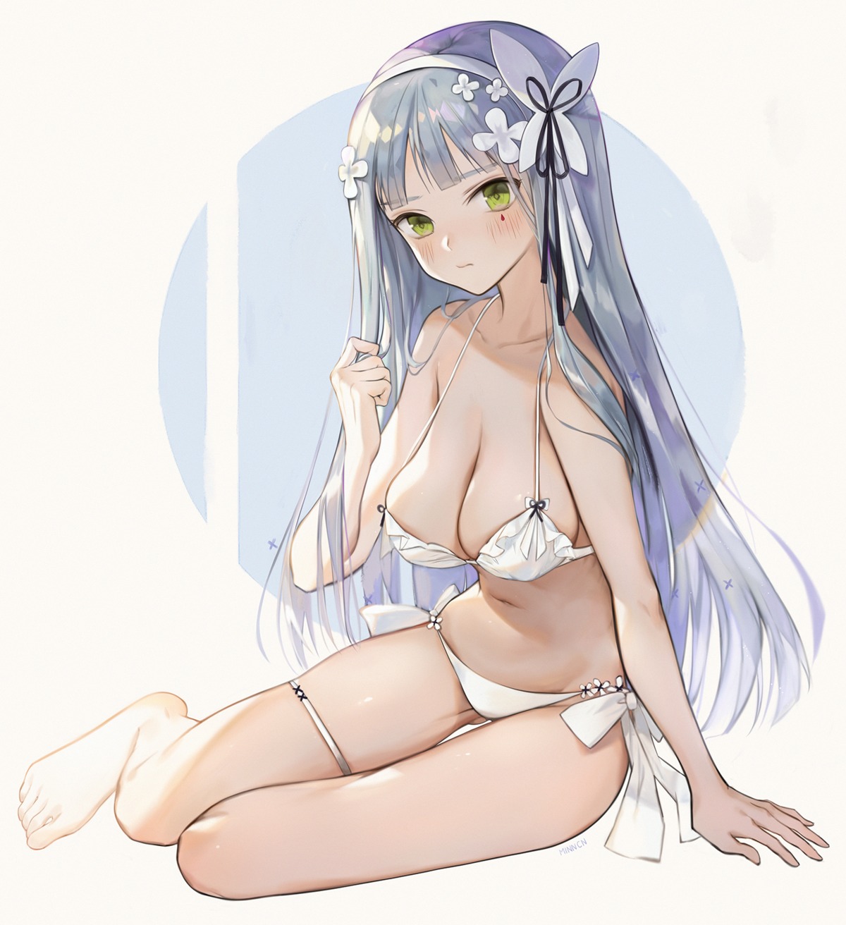 bikini, garter, girls_frontline, hk416_(girls_frontline), minncn, swimsuits