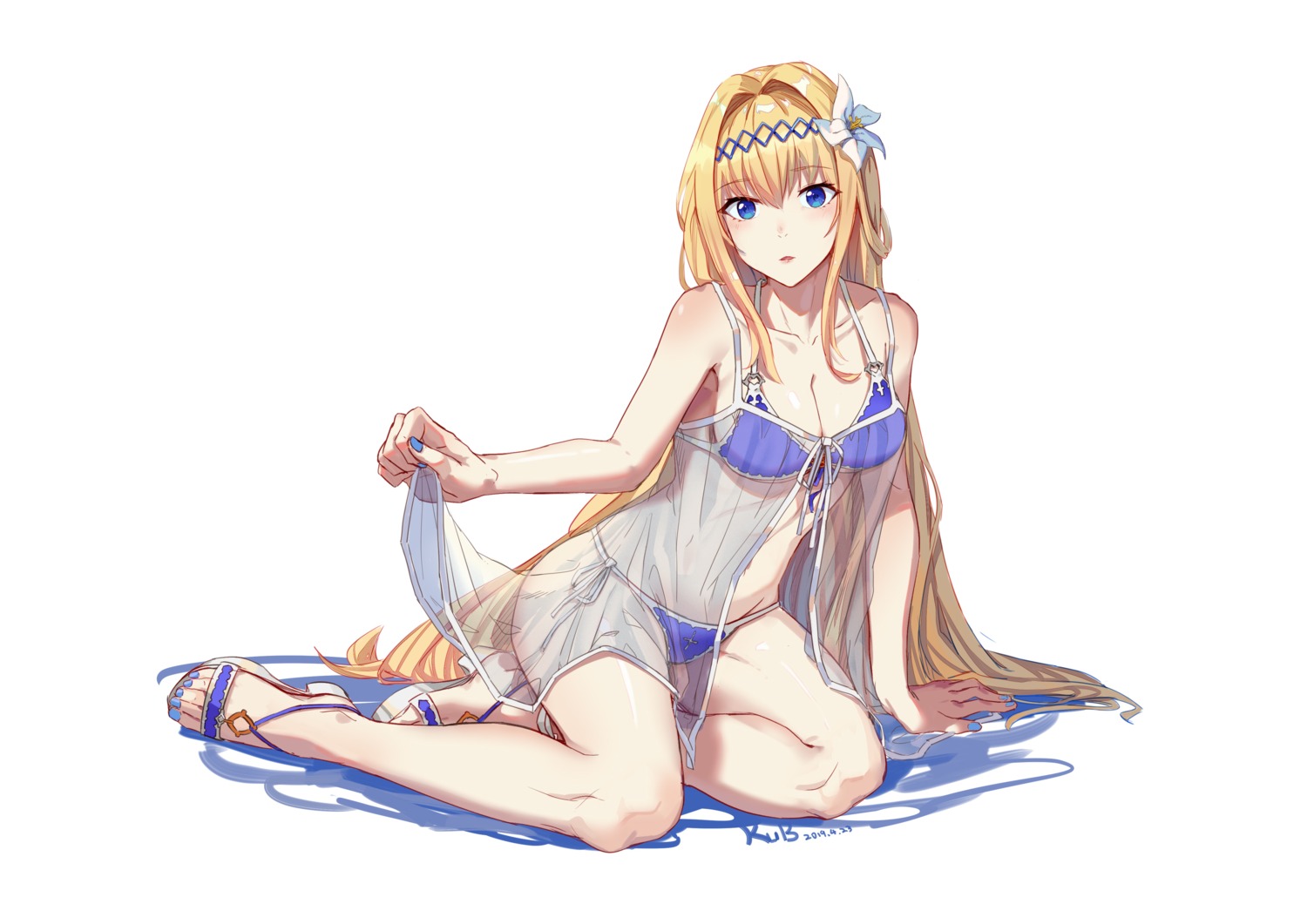 bikini, cleavage, granblue_fantasy, heels, hfp~kubiao, jeanne_d'arc, jeanne_d'arc_(granblue_fantasy), see_through