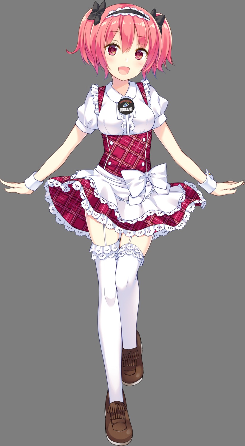 hasegawa_urumi, maid, skirt_lift, stockings, tagme, thighhighs, transparent_png, waitress