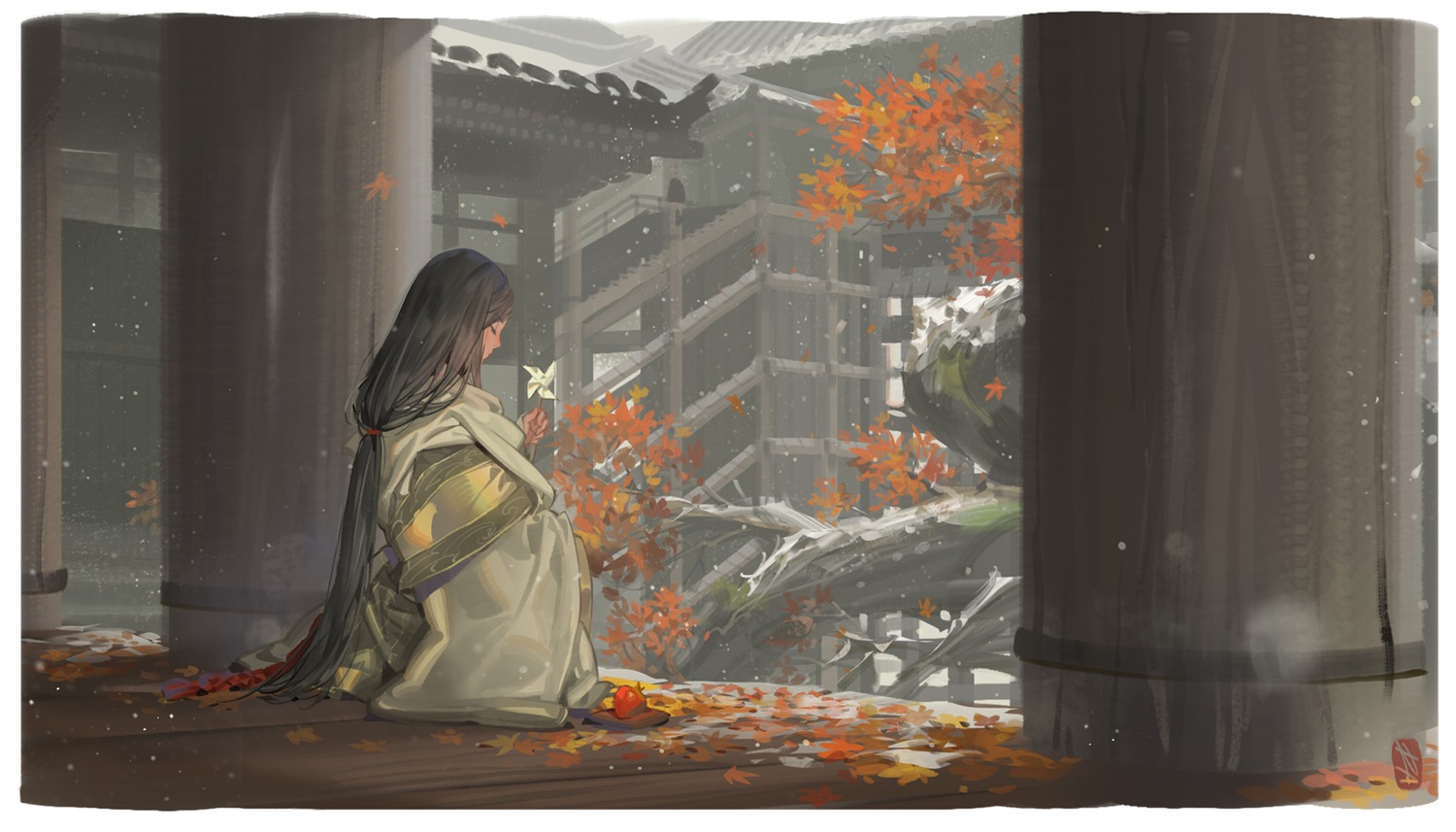 alphonse, divine_child_of_rejuvenation, japanese_clothes, landscape, sekiro:_shadows_die_twice