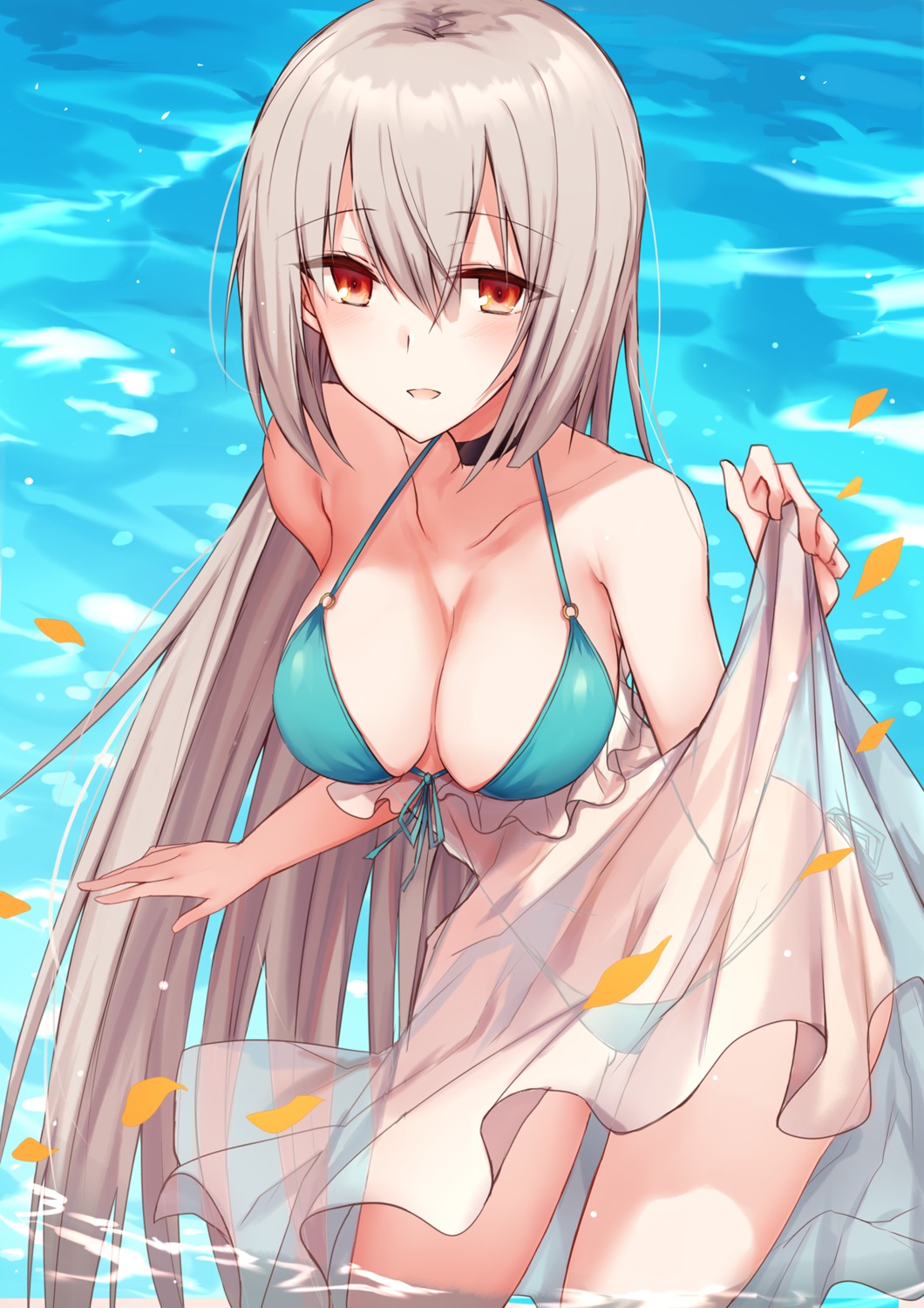 bikini, kinona, see_through, skirt_lift, swimsuits