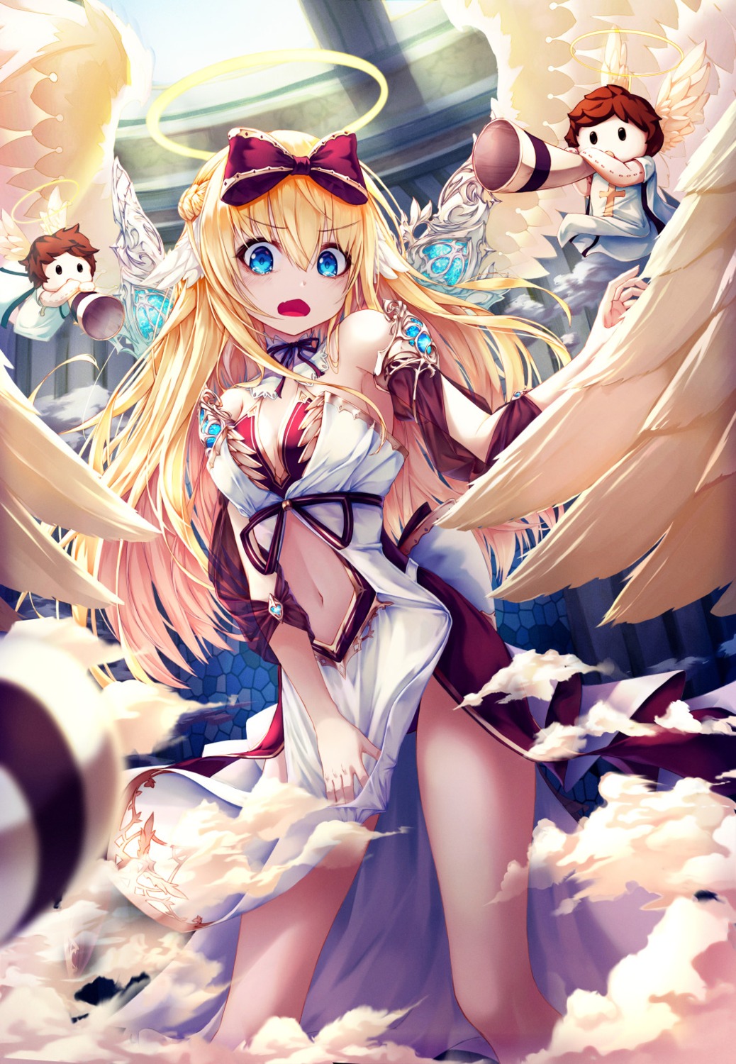 angel, cleavage, dress, h2o_(dfo), wings